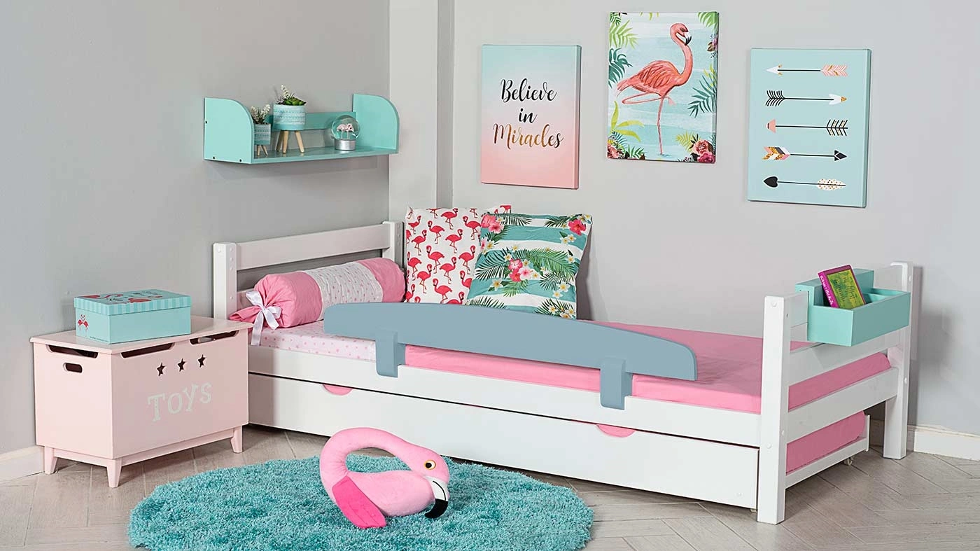 מיטת ילדים מיקה עם מיטת חבר רוחב 80 ס"מ | ללא מעקה אחורי