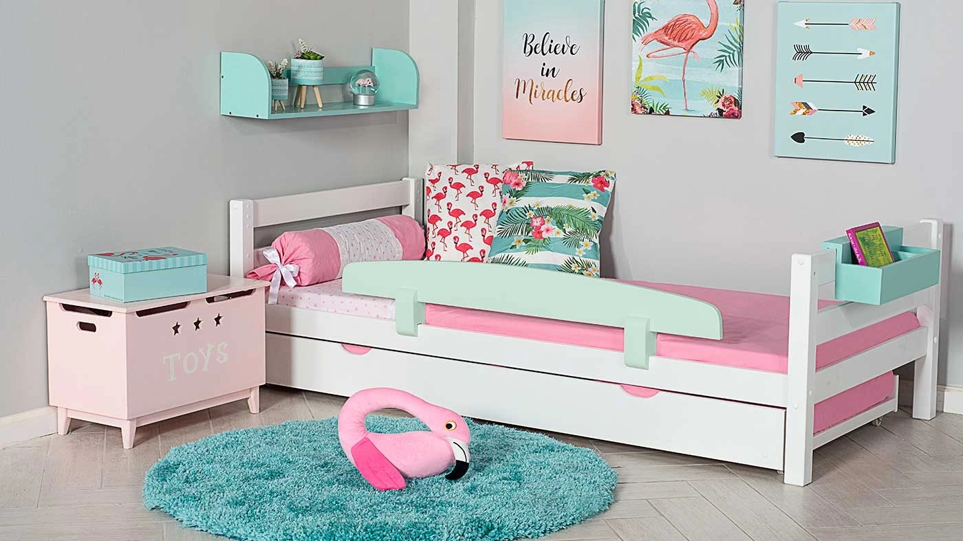 מיטת ילדים מיקה עם מיטת חבר רוחב 80 ס"מ | ללא מעקה אחורי