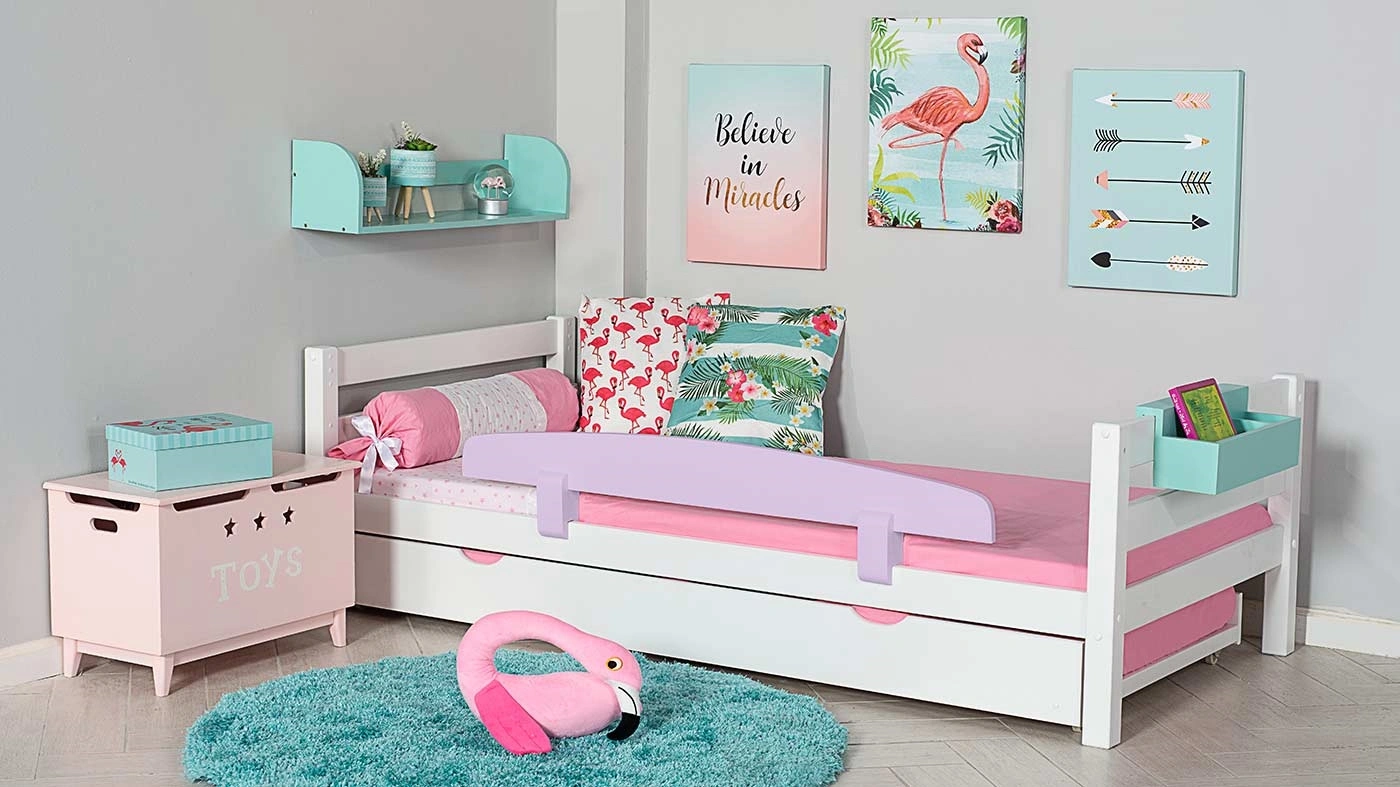 מיטת ילדים מיקה עם מיטת חבר רוחב 80 ס"מ | ללא מעקה אחורי