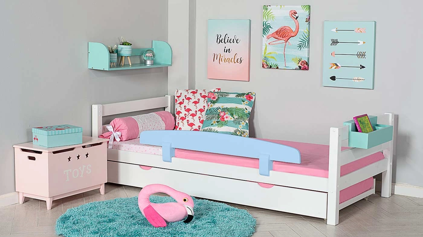 מיטת ילדים מיקה עם מיטת חבר רוחב 80 ס"מ | ללא מעקה אחורי