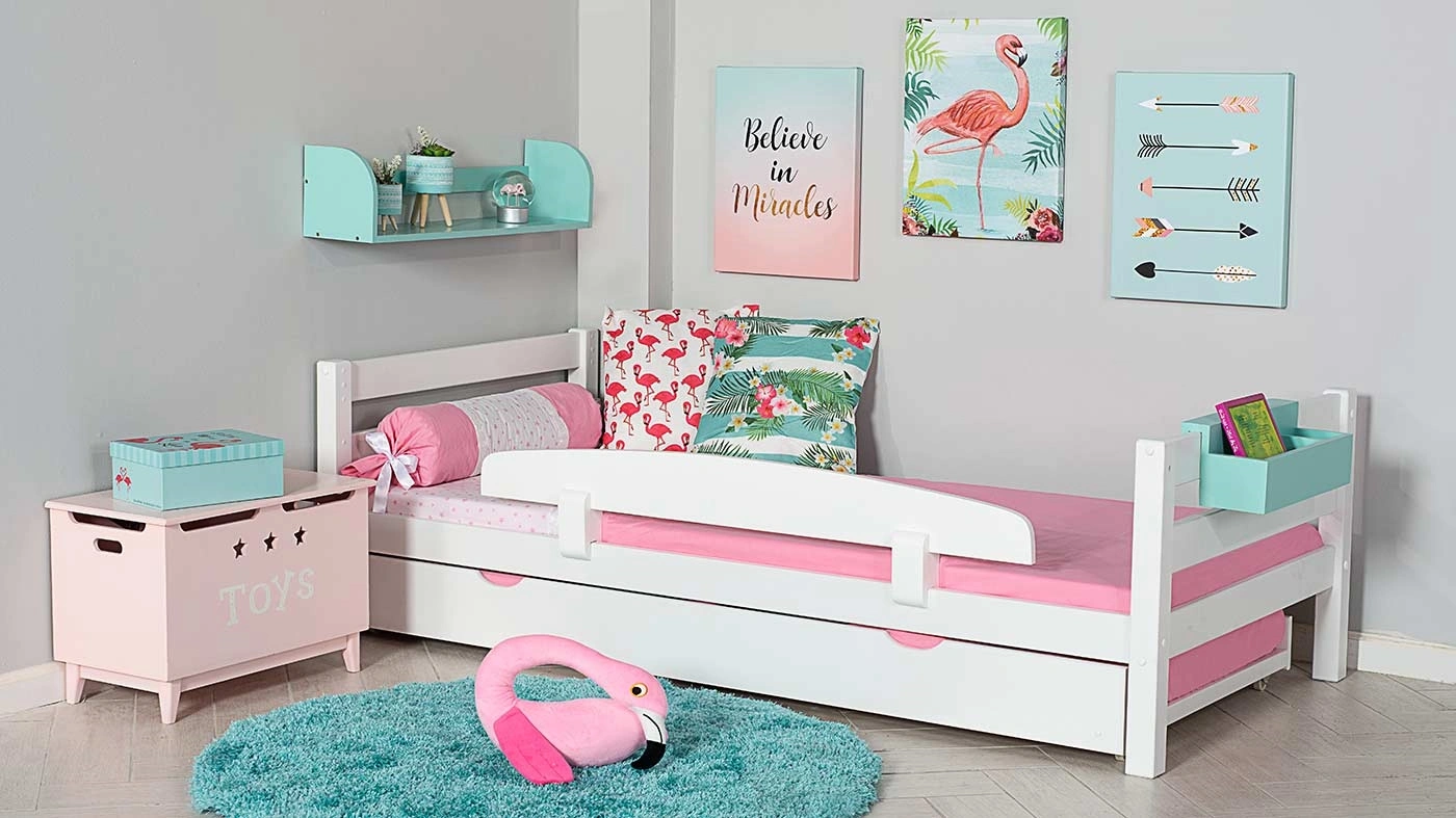 מיטת ילדים מיקה עם מיטת חבר רוחב 80 ס"מ | ללא מעקה אחורי