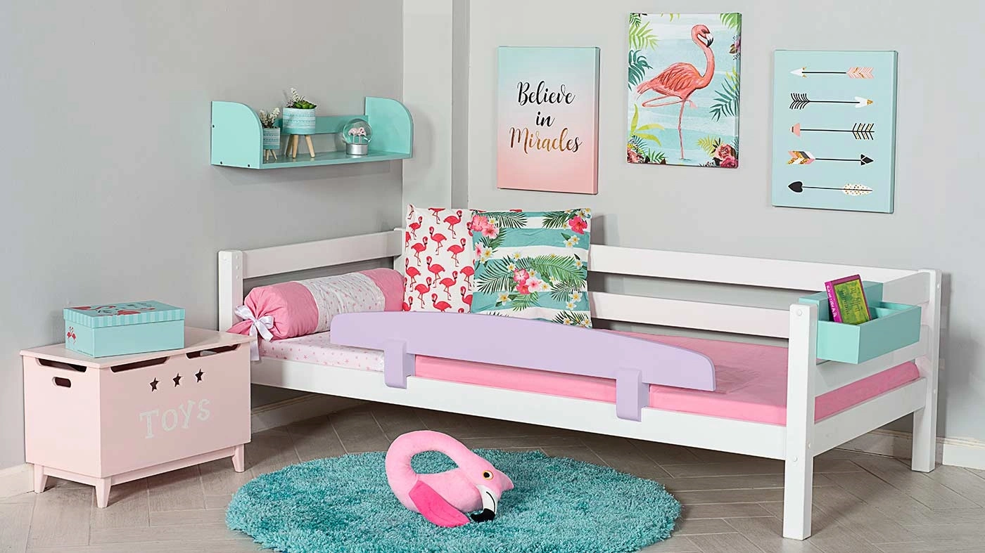 מיטת ילדים מיקה רוחב 90 ס"מ | עם מעקה אחורי