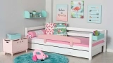 מיטת ילדים מיקה עם ארגז רוחב 80 ס"מ | עם מעקה אחורי