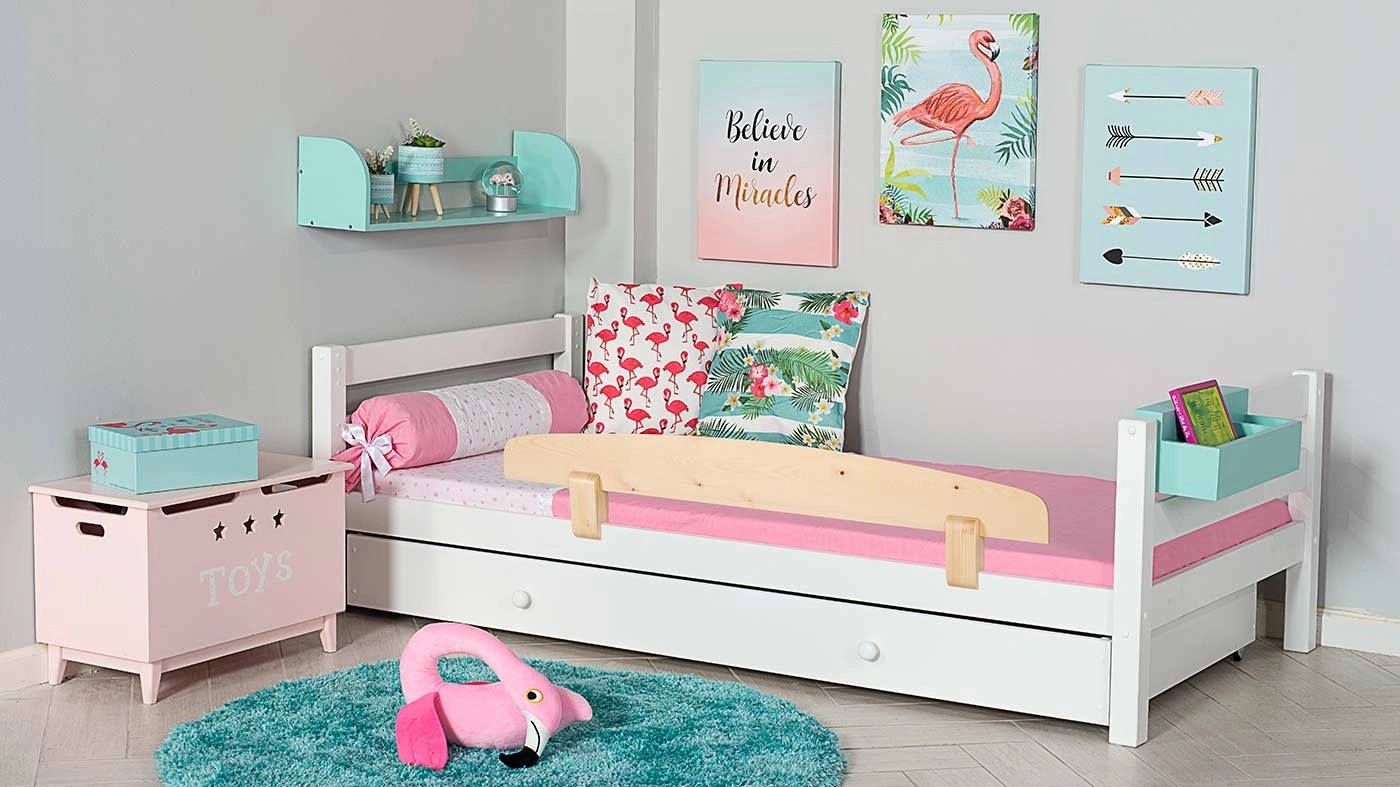 מיטת ילדים מיקה עם ארגז רוחב 80 ס"מ | ללא מעקה אחורי
