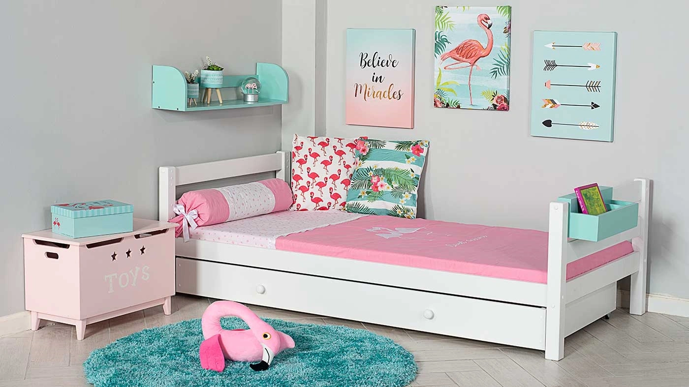 מיטת ילדים מיקה עם ארגז רוחב 80 ס"מ | ללא מעקה אחורי