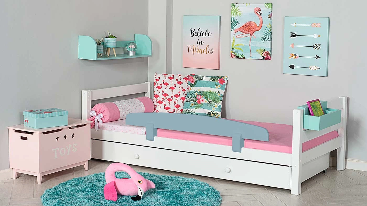 מיטת ילדים מיקה עם ארגז רוחב 80 ס"מ | ללא מעקה אחורי