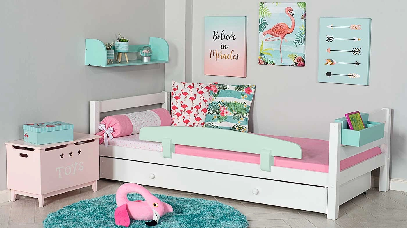 מיטת ילדים מיקה עם ארגז רוחב 80 ס"מ | ללא מעקה אחורי