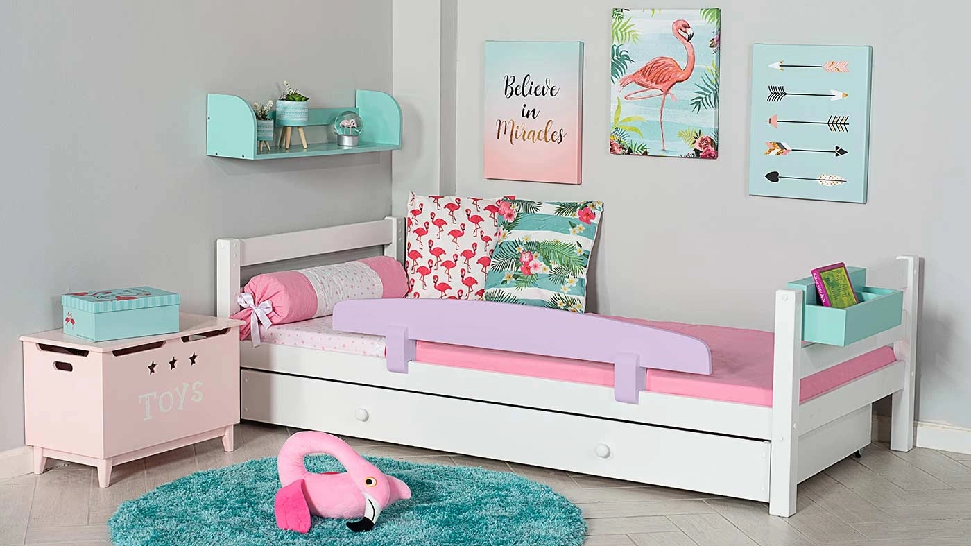 מיטת ילדים מיקה עם ארגז רוחב 80 ס"מ | ללא מעקה אחורי