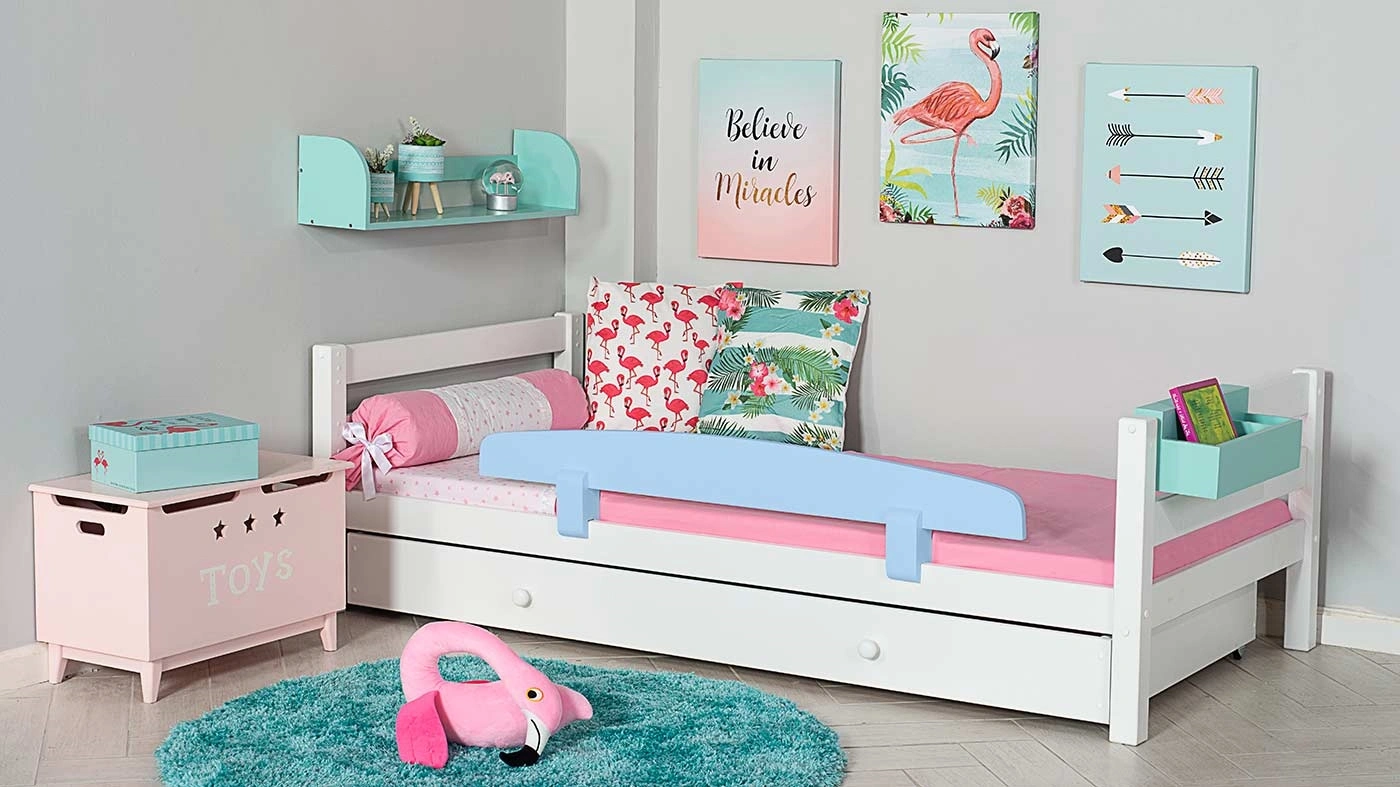 מיטת ילדים מיקה עם ארגז רוחב 80 ס"מ | ללא מעקה אחורי