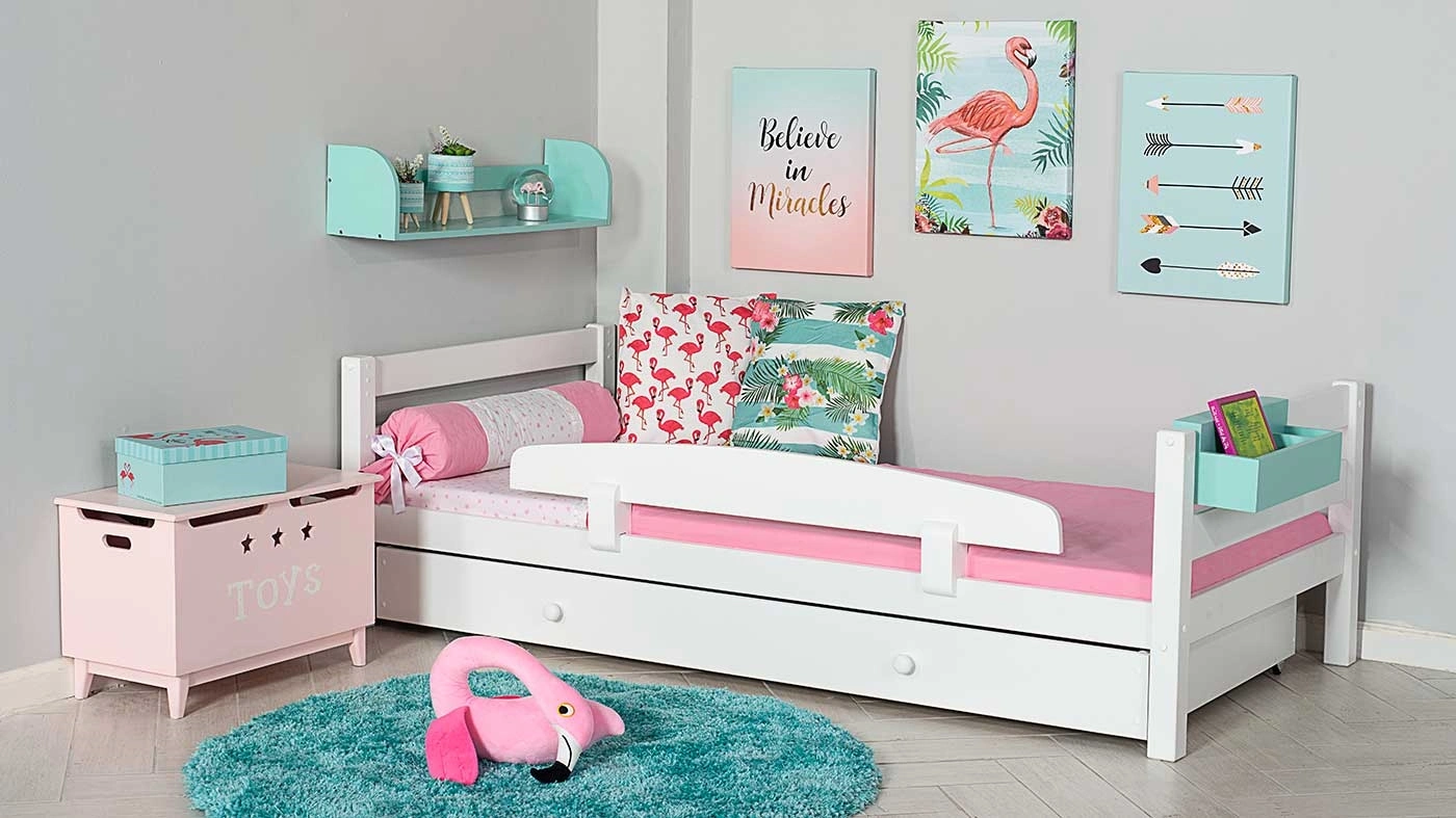 מיטת ילדים מיקה עם ארגז רוחב 80 ס"מ | ללא מעקה אחורי