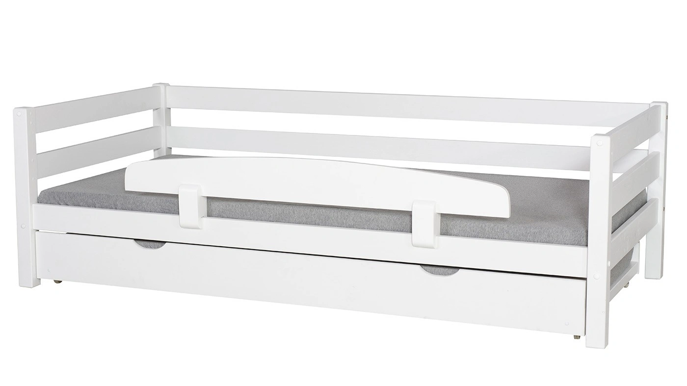 מיטת ילדים מיקה עם מיטת חבר רוחב 90 ס"מ | עם מעקה אחורי