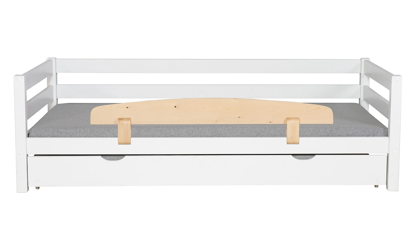 מיטת ילדים מיקה עם מיטת חבר רוחב 90 ס"מ | עם מעקה אחורי