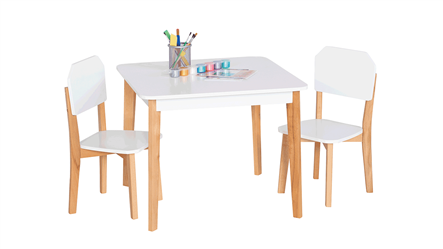 סט שולחן יצירה מרובע ו-2 כסאות