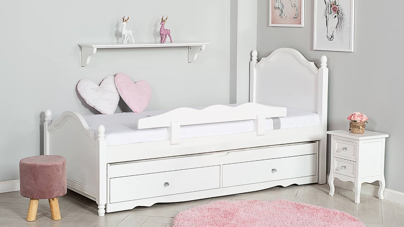 מיטת ילדים נויה רוחב 90 ס"מ | צבע לבן אטום