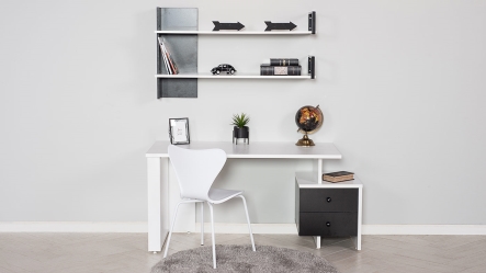 סט שולחן כתיבה ויחידת מדפים דניאל