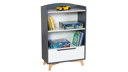 ארגונית ספרים עם מגירה כרמל