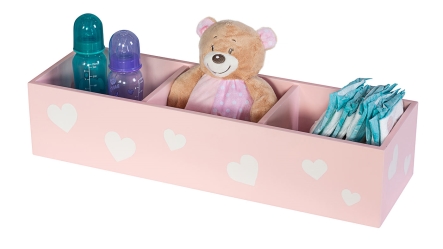 ארגונית לשידת החתלה | ורוד לבבות