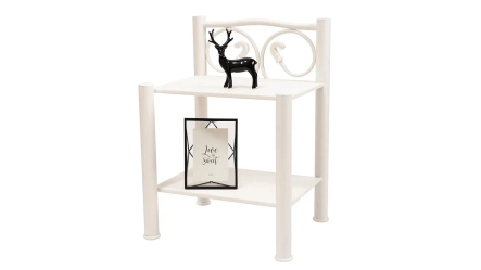 שידת לילה מתכת | צבע לבן