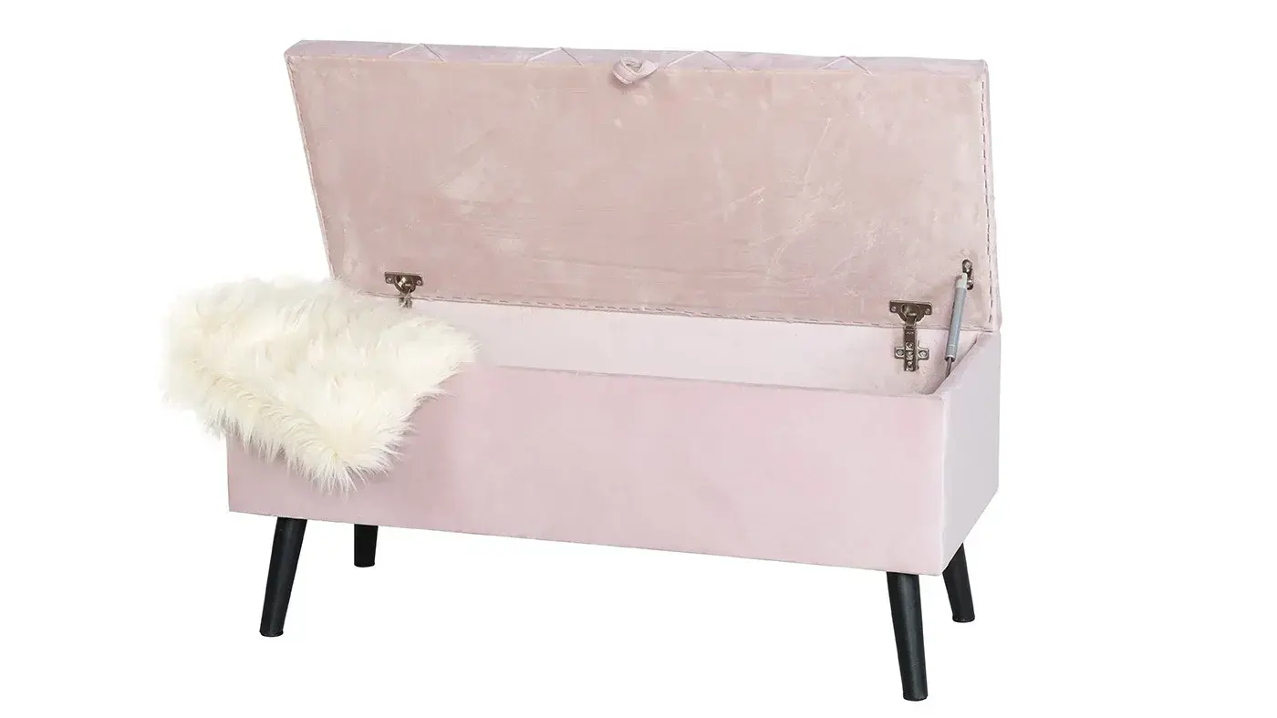 הדום ספסל קפיטונג' עם אחסון | ורוד