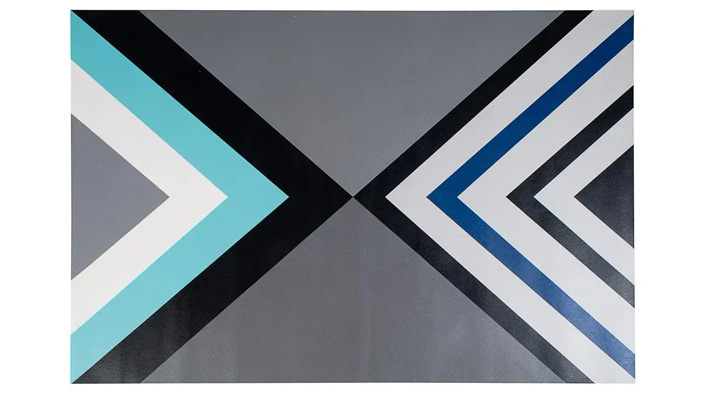 שטיח פי וי סי מלבני | אפור כהה גיאומטרי