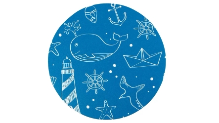 משטח לשולחן יצירה עגול | ים