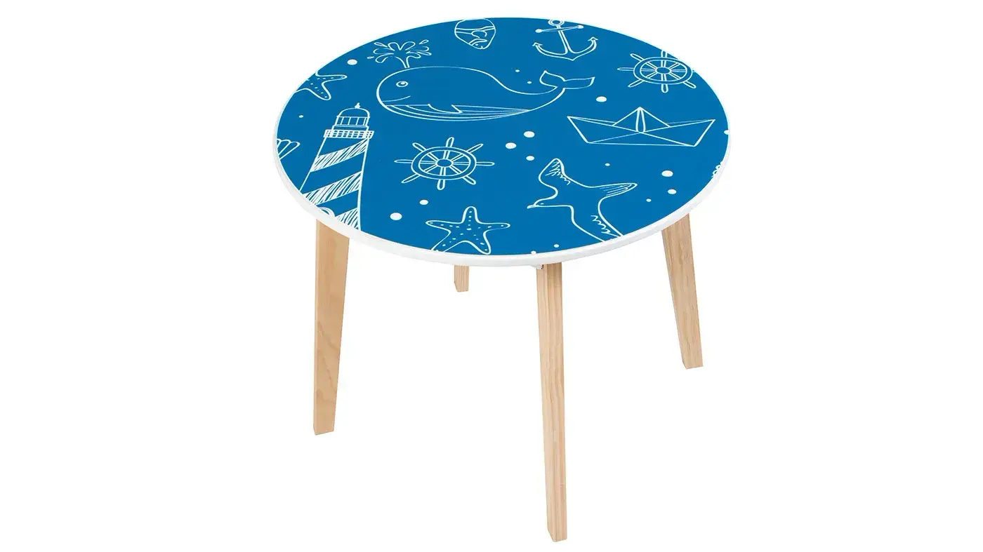 משטח לשולחן יצירה עגול | ים