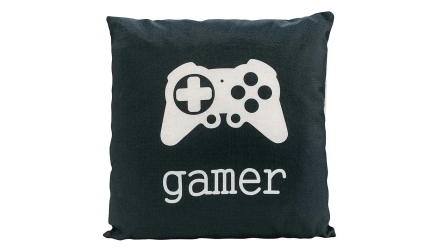 כרית נוי מודפסת שחור GAMER