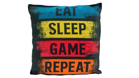 כרית נוי מודפסת שחור EAT