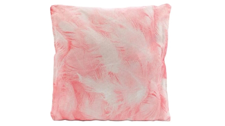 כרית נוי מודפסת ורוד נוצות