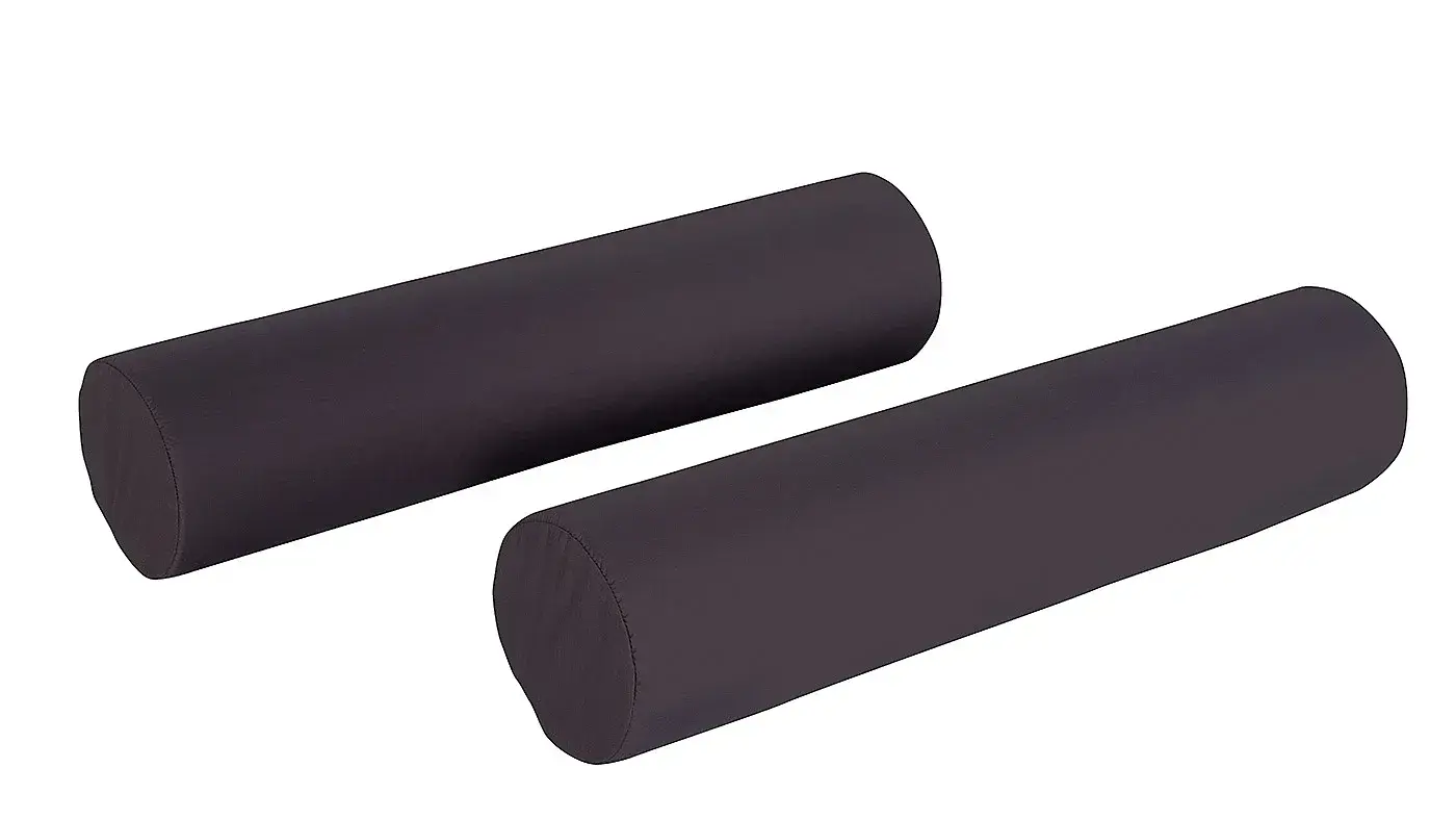 זוג כריות נוי גליל | צבע אפור כהה