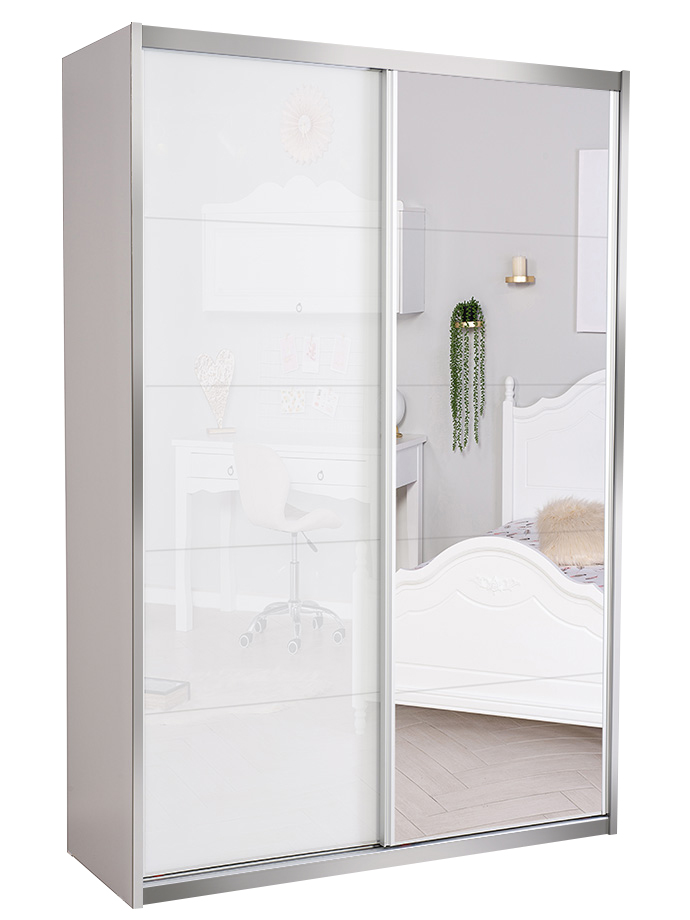 ארון ילדים הזזה כרמל עם דלת זכוכית ומראה | 180 ס"מ