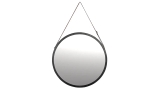 מראה עגולה תלויה במבוק | שחור