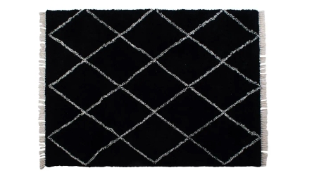 שטיח בוהו מלבני | שחור