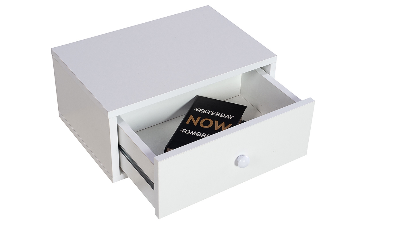 שידת לילה תלויה דניאל | לבן