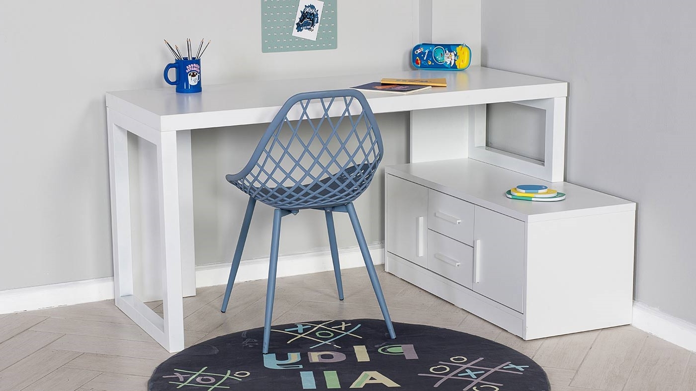 שולחן כתיבה פינתי אור | לבן