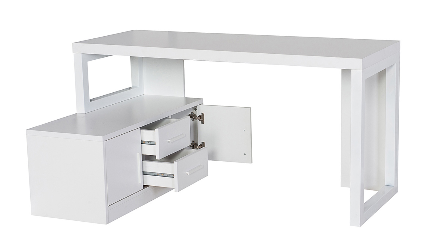 שולחן כתיבה פינתי אור | לבן