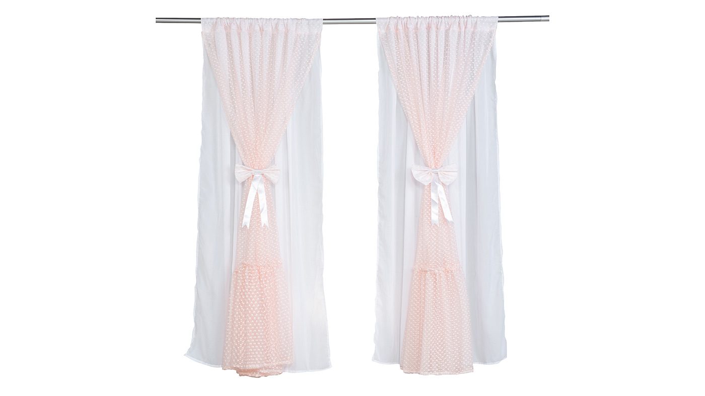 וילון טול פפיון | ורוד