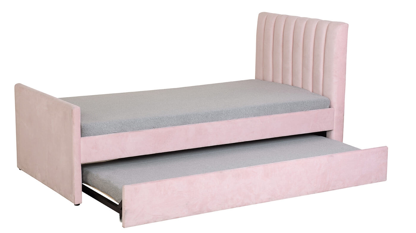 מיטת ילדים מרופדת נועם | צבע ורוד