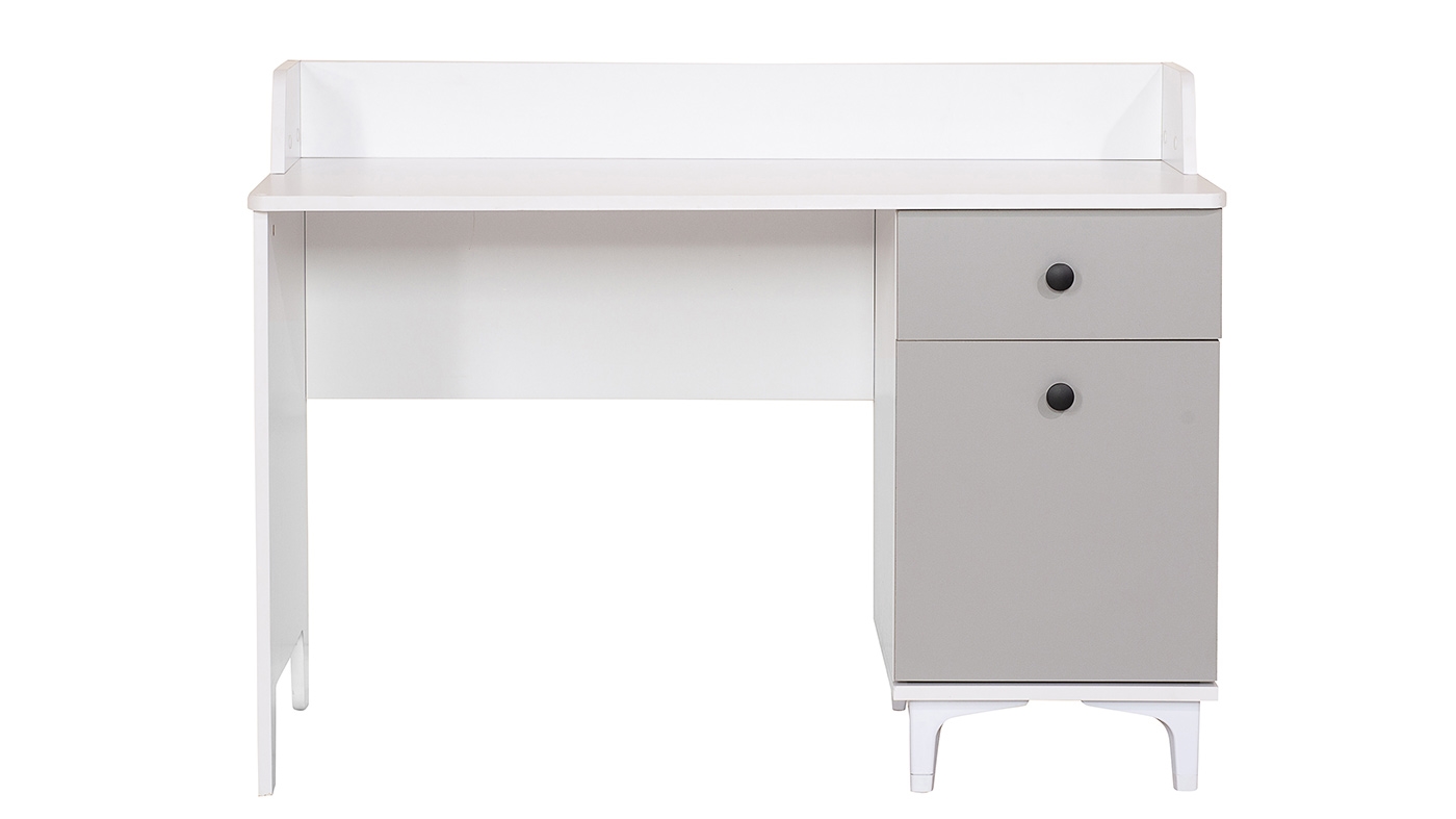 שולחן כתיבה טל | לבן ואפור