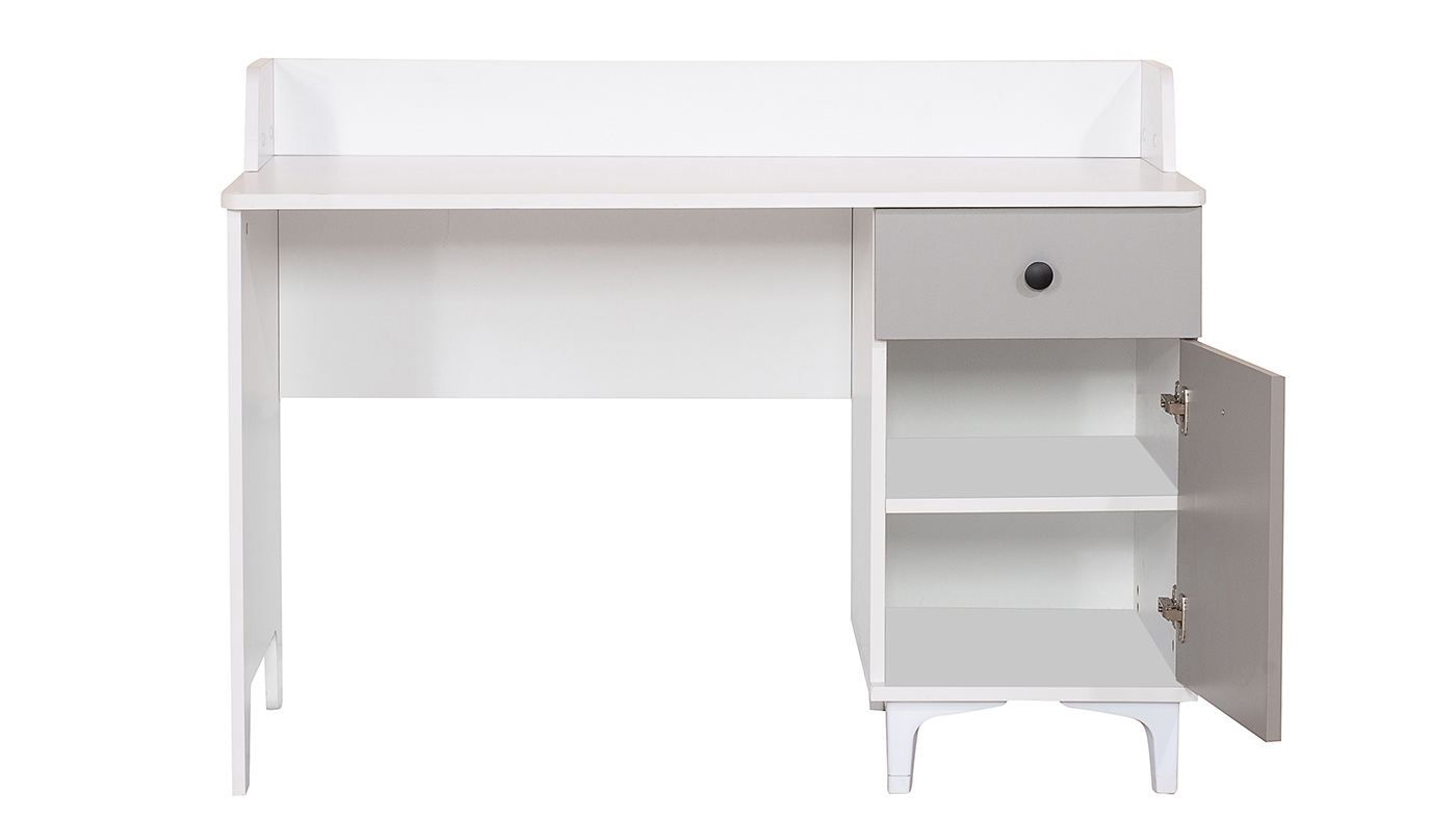 שולחן כתיבה טל | לבן ואפור