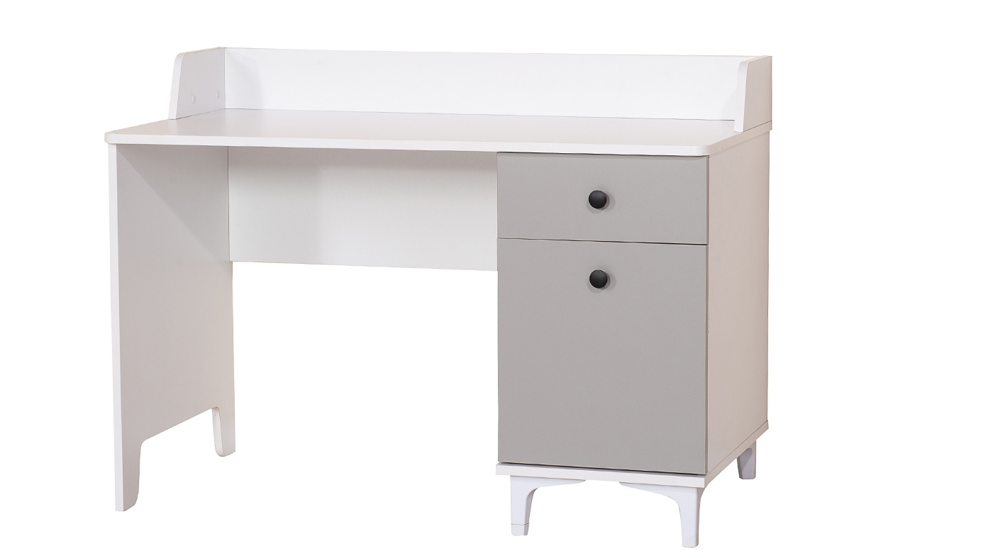 שולחן כתיבה טל | לבן ואפור