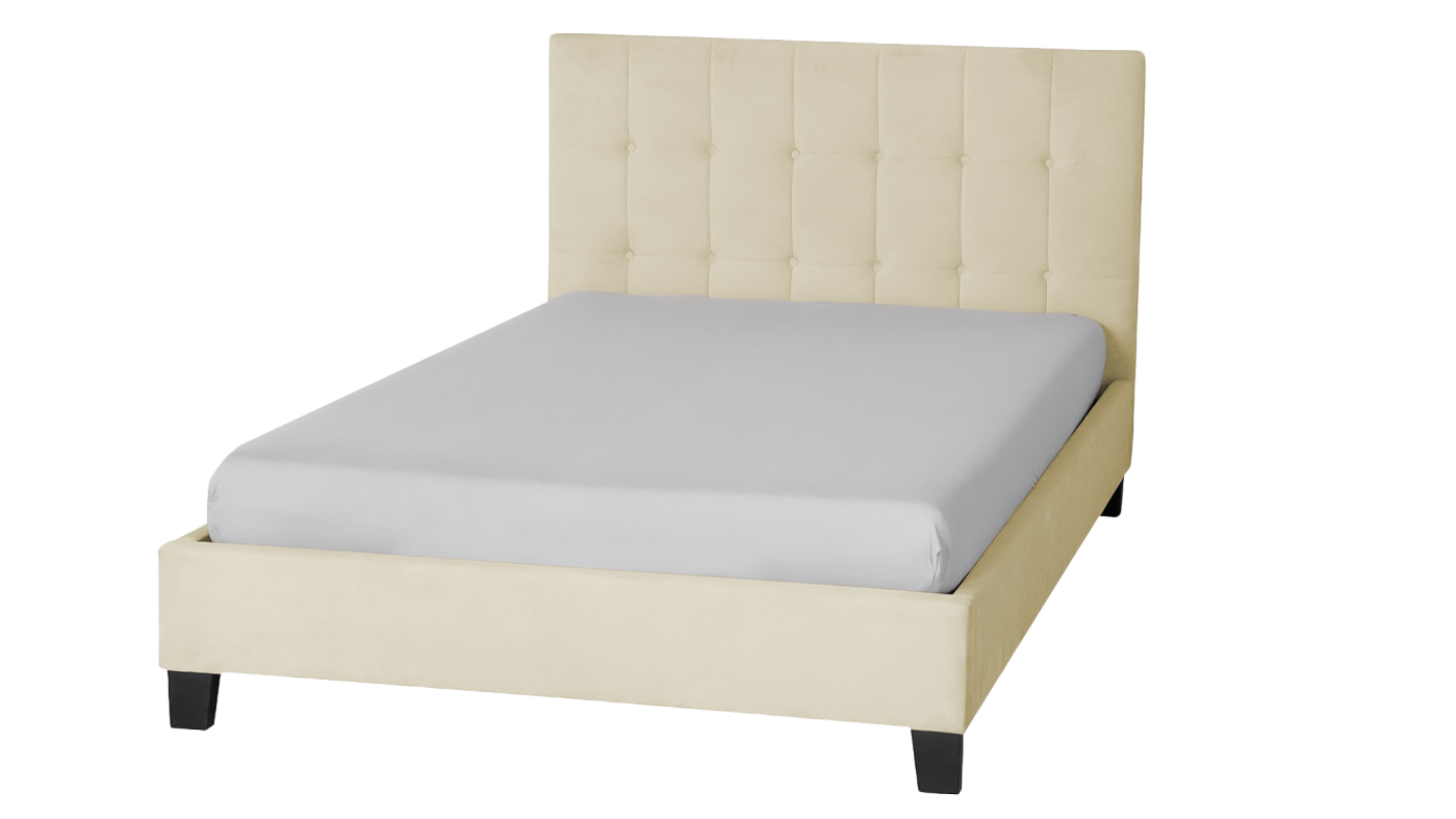 מיטה מרופדת וחצי גאיה | צבע שמנת