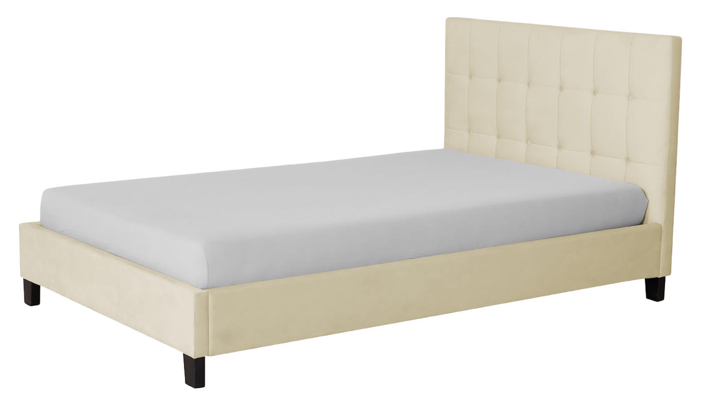 מיטה מרופדת וחצי גאיה | צבע שמנת