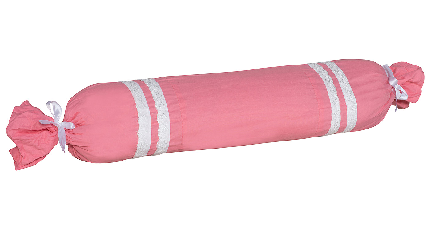 כרית סוכריה | ורוד פסי תחרה