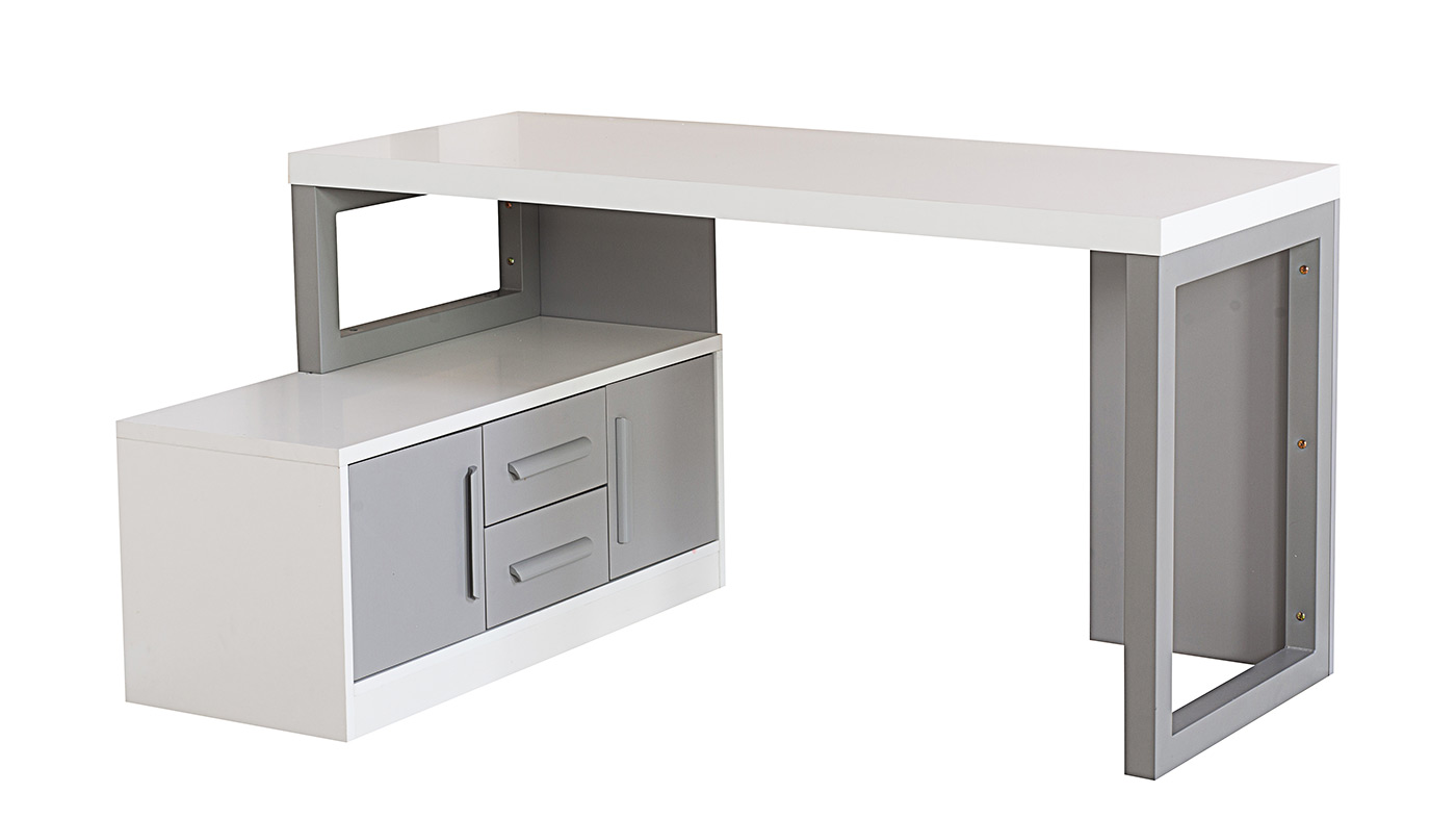 שולחן כתיבה פינתי אור | אפור בהיר