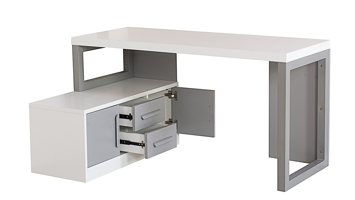 שולחן כתיבה פינתי אור | אפור בהיר