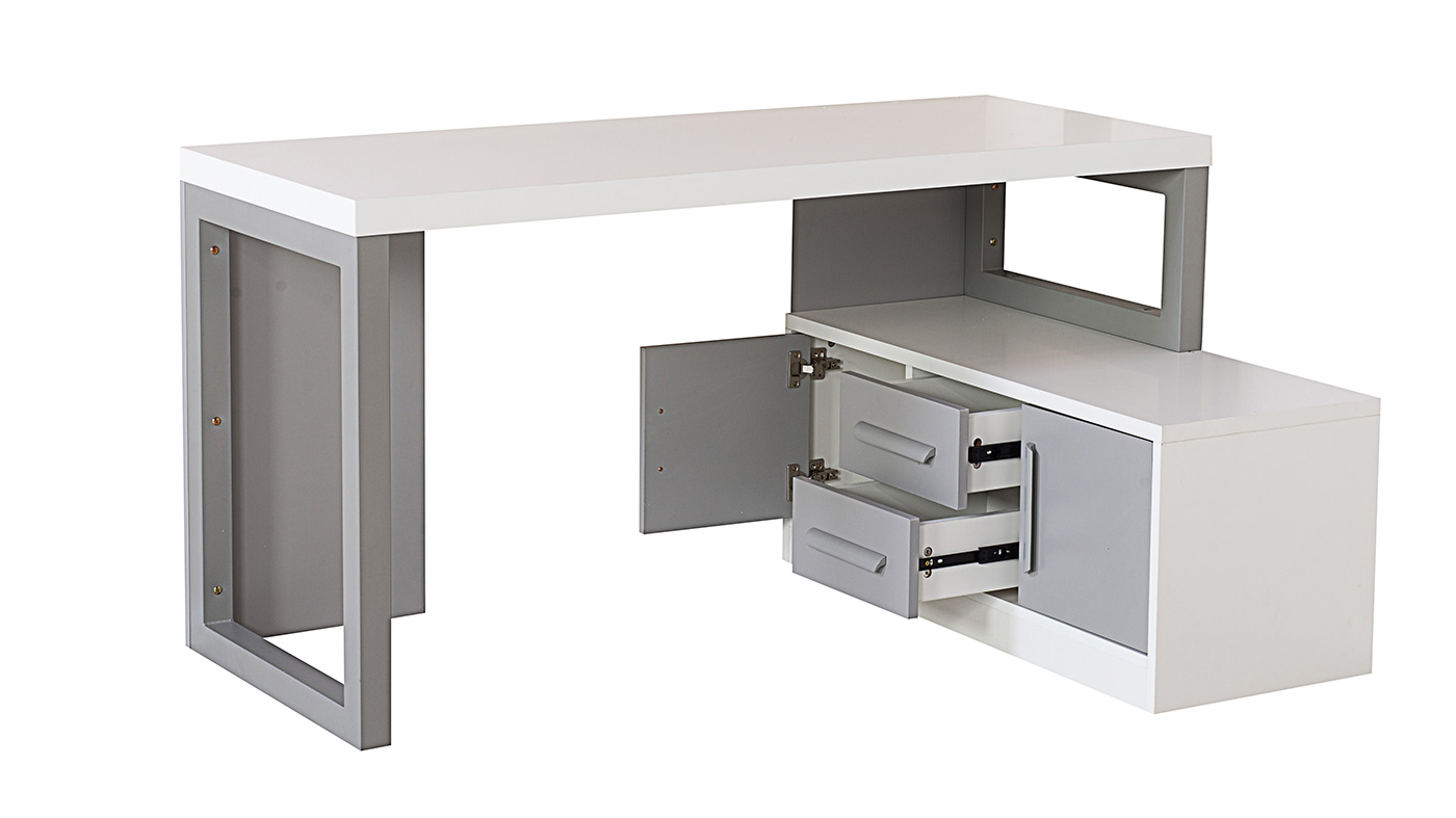 שולחן כתיבה פינתי אור | אפור בהיר