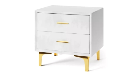 שידת לילה מרופדת | שמנת