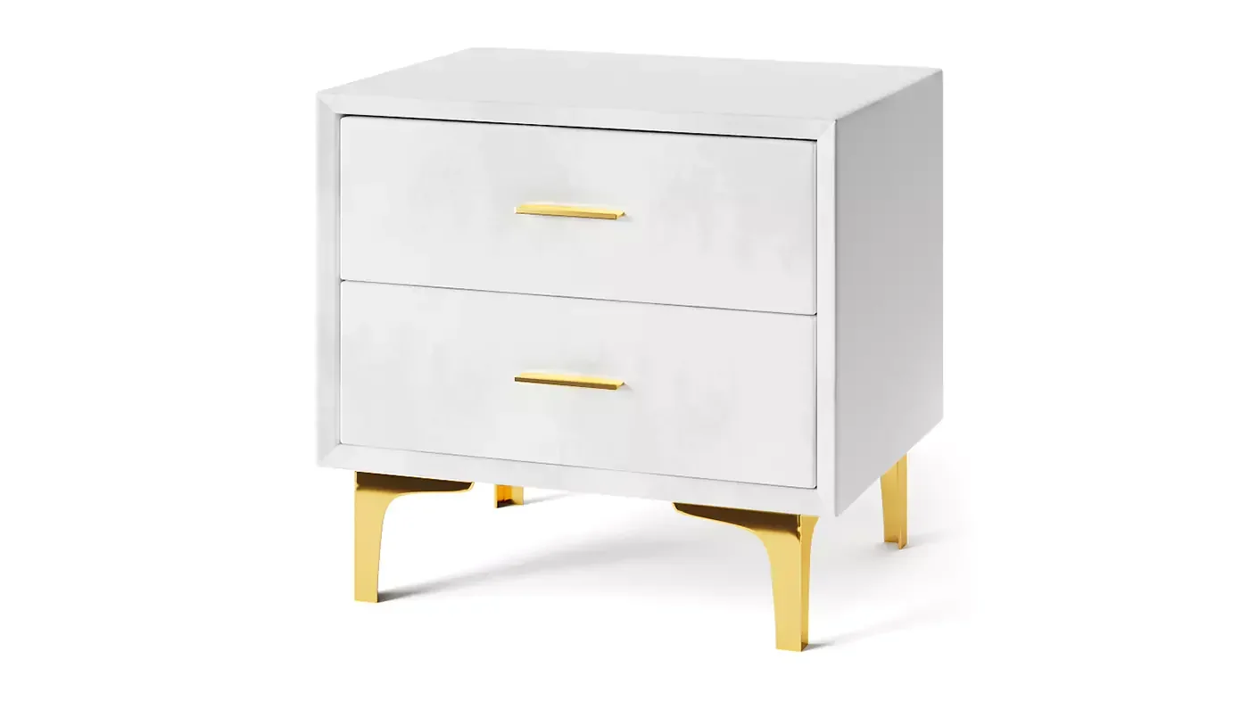 שידת לילה מרופדת | שמנת