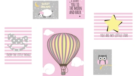 מדבקת קיר מיני מאוס ורודה